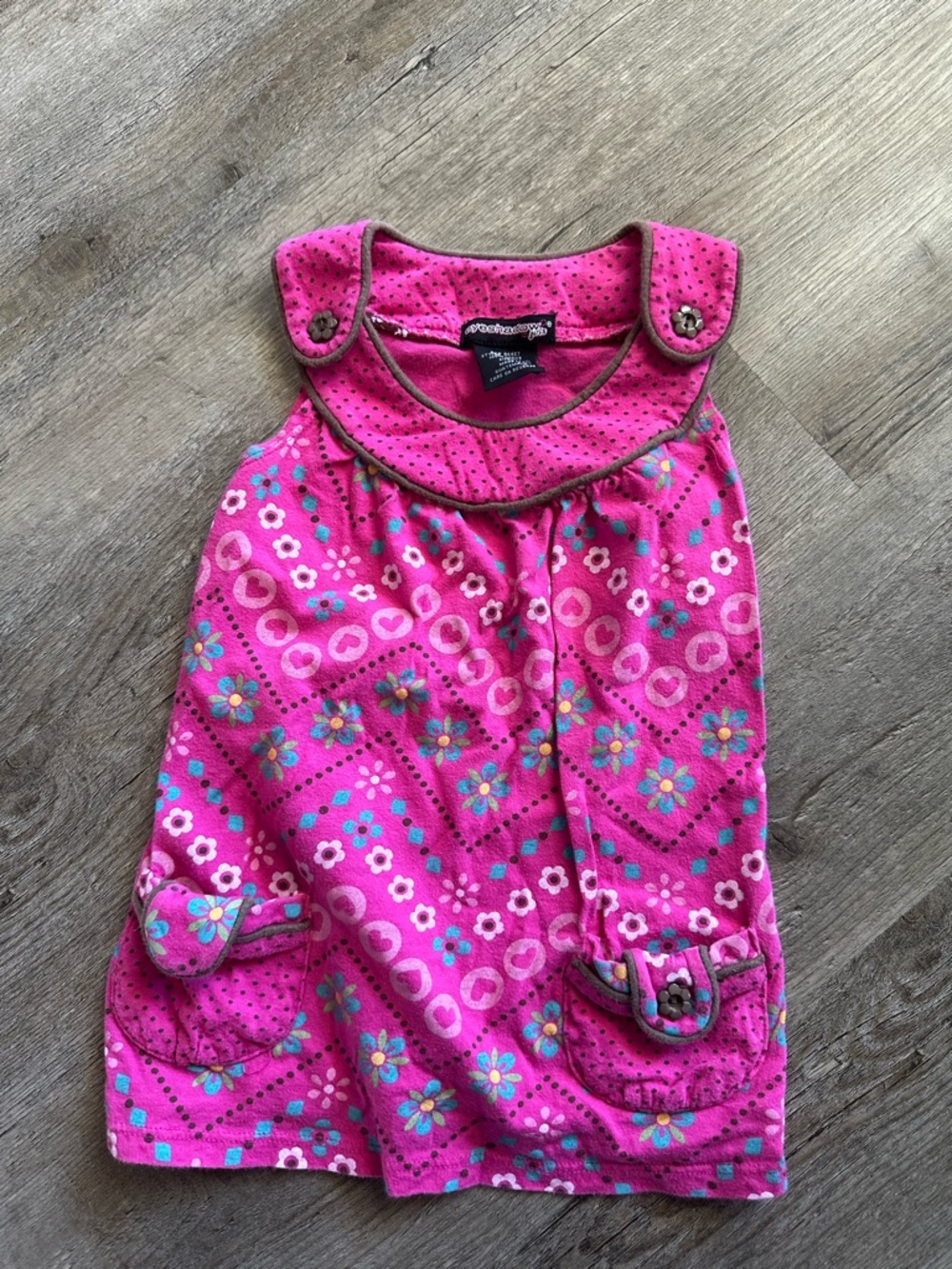 Y2K/90s Eyeshadow Hot Pink Floral Button Dress